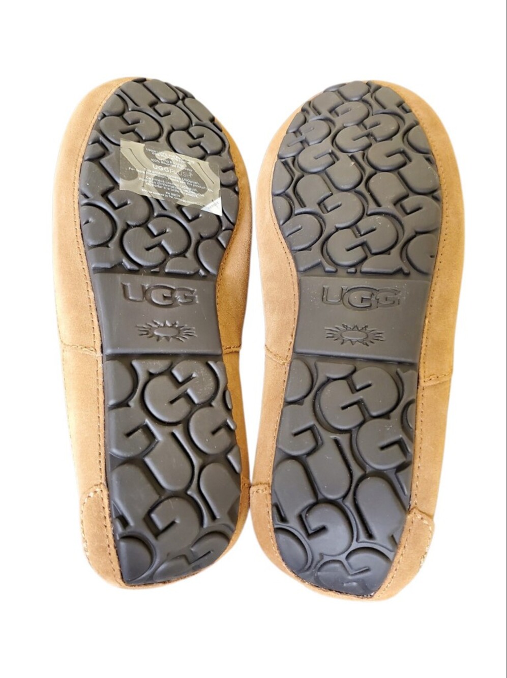 UGG Ascot Chestnut Full Grain Suede Upcycled Wool Lining Slippers New Men's 9 - Picture 8 of 9